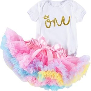 1st Birthday infant girls 3-pc. outfit